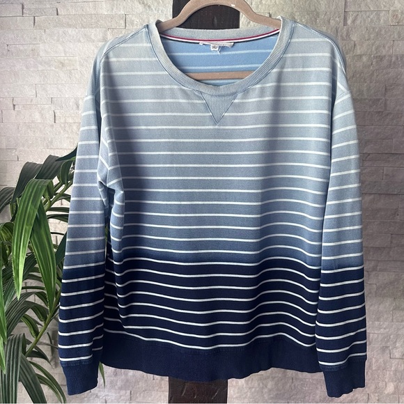Jane and Delancey Blue Ombre Stripe Oversized Long Sleeve Size Small - Picture 1 of 6
